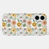 Retro 70s Pastel Waterverf Bloemen gepersonaliseer Case-Mate iPhone Case (Achterkant (horizontaal))