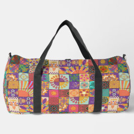 Retro 70s Patchwork Duffle Bag Plunjezak