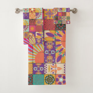 Retro 70s Patchwork Handdoek Set