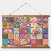 Retro 70s Patchwork muur opknoping Hangend Wandkleed (Voorkant)