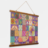 Retro 70s Patchwork muur opknoping Hangend Wandkleed (Gebogen)