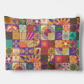 Retro 70s Patchwork Zippered Pouch Etui (Achterkant)