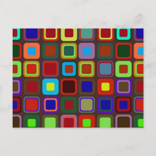 Retro 70s-patroon briefkaart