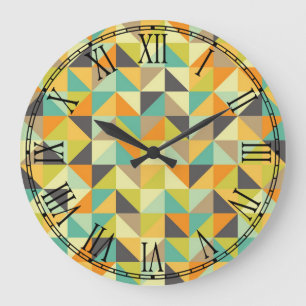 Retro 70s-patroon grote klok