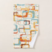 Retro  70s patroon in schaduwen van Oranje blauw Bad Handdoek (Handdoek)