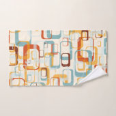 Retro  70s patroon in schaduwen van Oranje blauw Bad Handdoek (Handdoek)