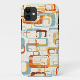 Retro  70s patroon in schaduwen van Oranje blauw Case-Mate iPhone Case