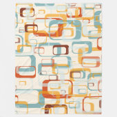 Retro  70s patroon in schaduwen van Oranje blauw Fleece Deken (Voorkant)