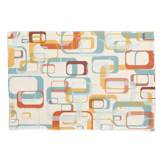 Retro  70s patroon in schaduwen van Oranje blauw Kussensloop (Voorkant)