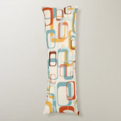 Retro  70s patroon in schaduwen van Oranje blauw Lichaamskussen (Voorkant Verticaal)