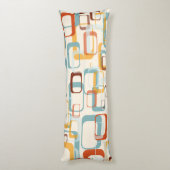 Retro  70s patroon in schaduwen van Oranje blauw Lichaamskussen (Achterkant (Verticaal))