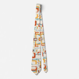 Retro  70s patroon in schaduwen van Oranje blauw Stropdas