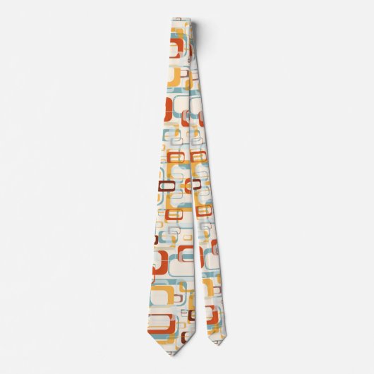 Retro  70s patroon in schaduwen van Oranje blauw Stropdas (Voorkant)