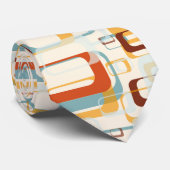 Retro  70s patroon in schaduwen van Oranje blauw Stropdas (Opgerold)