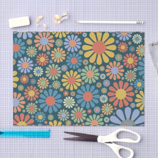 Retro/70s Patroon Tissuepapier (Craft)