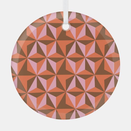 Retro 70's:  patroonachtergrond glas ornament (Voorkant)