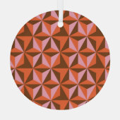 Retro 70's:  patroonachtergrond glas ornament (Achterkant)