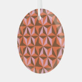 Retro 70's:  patroonachtergrond glas ornament (Voorkant links)