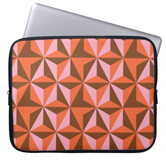 Retro 70's:  patroonachtergrond laptop sleeve (Voorkant)