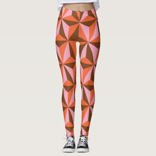Retro 70's:  patroonachtergrond leggings (Voorkant)