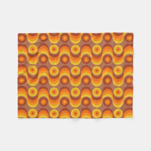 Retro / 70s Patroonafbeelding Fleece Deken (Voorkant (Horizontaal))