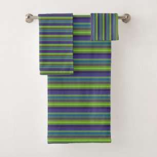 Retro 70s Pauw Palet Verticale Strepen Bad Handdoek
