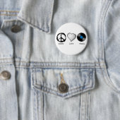 Retro 70s Peace Love Vinyl Ronde Button 5,7 Cm (In situ)