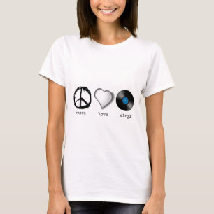 Retro 70s Peace Love Vinyl T-shirt