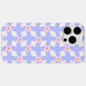 Retro 70s Periwinkle Paarse Geometrische Bloem Case-Mate iPhone Case (Achterkant (horizontaal))