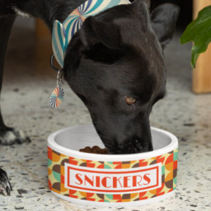 Retro 70s Persoonlijke naam Voerbakje