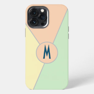 Retro 70s perzik groen blauwgroen pastel Kleurenbl iPhone 13 Pro Max Hoesje