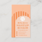  retro 70s perzikboog foto make-up visitekaartje (Voorkant)