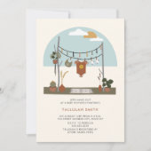 Retro 70s Planten Clothesline Neutraal Baby shower Kaart (Voorkant)