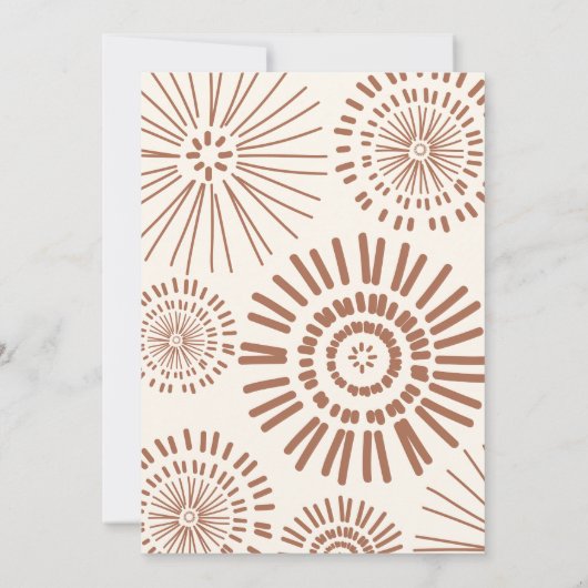 Retro 70s Planten Waslijn Baby Shower Meisje Kaart (Achterkant)