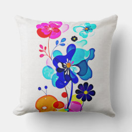 Retro 70s Psychedelic Abstract Fluid Floral Kussen