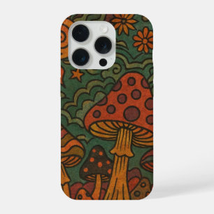Retro 70's Psychedelische Paddenstoelen Magische T iPhone 15 Pro Case