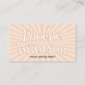 Retro 70's Radial Burst Groovy Typografie Visitekaartje (Voorkant)