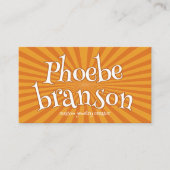 Retro 70's Radial Burst Groovy Typografie Visitekaartje (Voorkant)