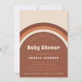 Retro 70s Rainbow Arch Terracotta Baby shower Kaart (Voorkant)