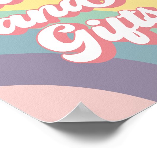 Retro 70s Rainbow Daisy Verjaardagskaarten en gesc Poster (Hoek)