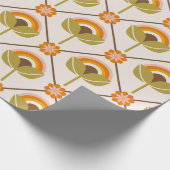 Retro 70s Rainbow Flower Wrapping Paper Cadeaupapier (Hoek)