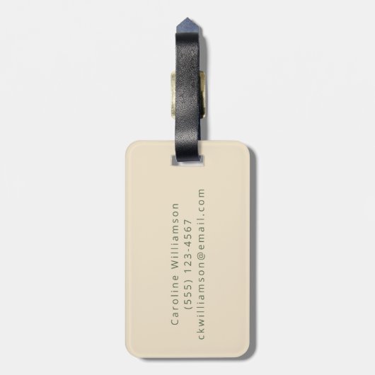 Retro 70s Rainbow Green Sinaasappel Gepersonalisee Bagagelabel (Achterkant verticaal)