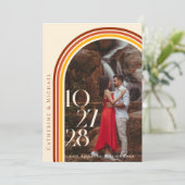 Retro 70s Rainbow Groovy Arch Foto Menu (Staand voorkant)