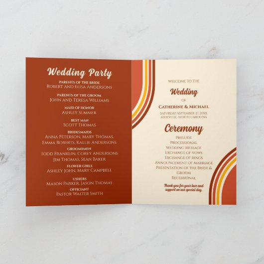 Retro 70s Rainbow Groovy Arch Foto Programma (Binnen)