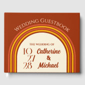 Retro 70s Rainbow Groovy Arch Photo Wedding Gastenboek (Voorkant)