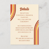 Retro 70s Rainbow Groovy Arch Wedding Details Informatiekaartje (Voorkant)