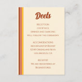 Retro 70s Rainbow Groovy Terracotta Oranje bruilof Informatiekaartje (Voorkant)