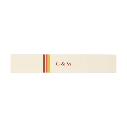 Retro 70s Rainbow Groovy Terracotta Oranje bruilof Uitnodigingen Wikkel (Vlak)