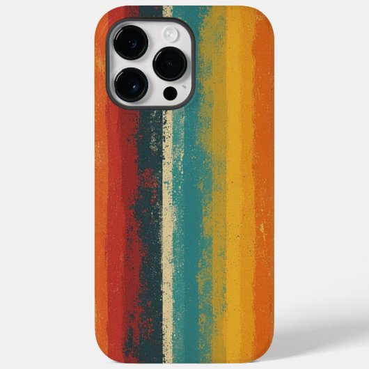 Retro 70s Rainbow Stripe  iPhone Case (Achterkant)
