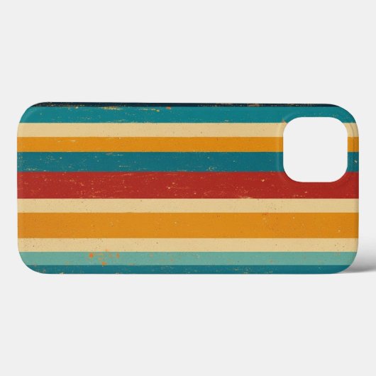 Retro 70s Rainbow Stripe iPhone Case (Achterkant (horizontaal))